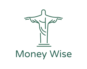 Christ Statue Outline logo design