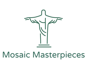 Christ Statue Outline logo design