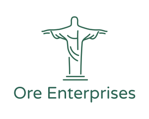 Christ Statue Outline logo design