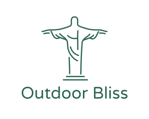 Christ Statue Outline logo design