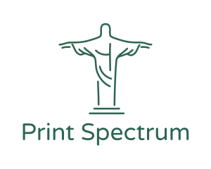 Christ Statue Outline logo design