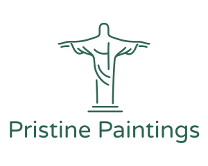 Christ Statue Outline logo design