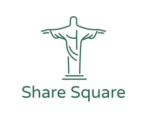 Christ Statue Outline logo design