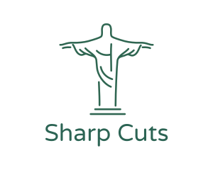 Christ Statue Outline logo design