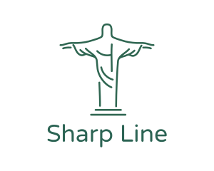 Christ Statue Outline logo design