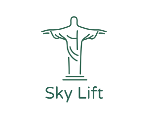 Christ Statue Outline logo design