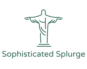 Christ Statue Outline logo design