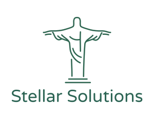 Christ Statue Outline logo design