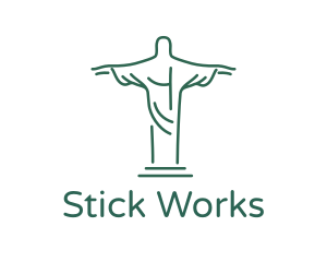 Christ Statue Outline logo design