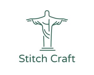 Christ Statue Outline logo design