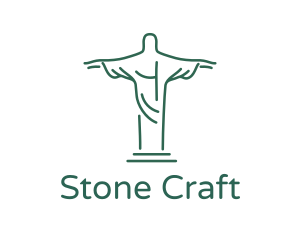 Christ Statue Outline logo design