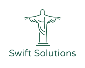 Christ Statue Outline logo design