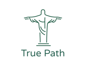 Christ Statue Outline logo design