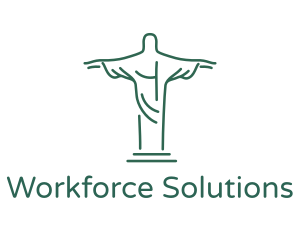 Christ Statue Outline logo design