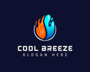 HVAC Thermal Heating Cooling logo design