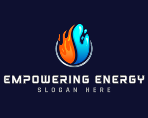 HVAC Thermal Heating Cooling logo design