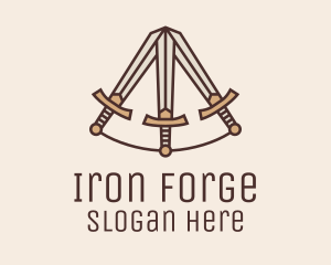 Medieval Sword Triangle logo design