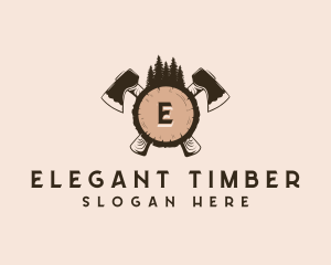 Wood Timber Axe logo