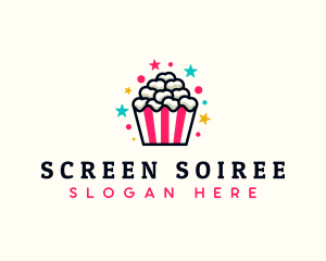 Popcorn Movie Food logo design