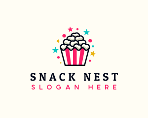 Popcorn Movie Food logo design