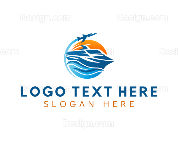 Airplane Cruise Ship Travel Logo