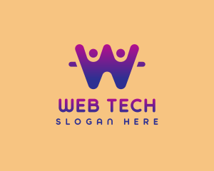 Tech People Letter W  logo design