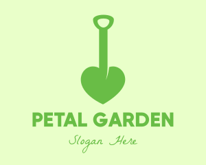 Green Shovel Heart logo design