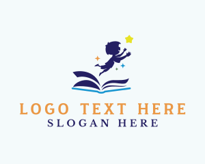 Child Kindergarten Book  Logo