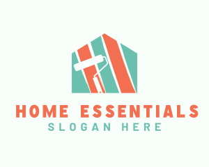 Home Paint Roller Painting logo design