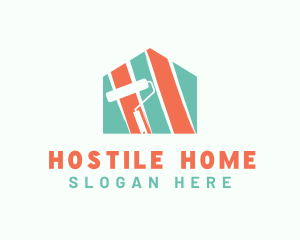 Home Paint Roller Painting logo design