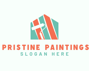 Home Paint Roller Painting logo design