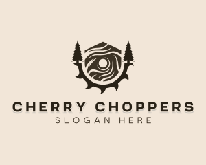 Circular Saw Pine Tree Carpentry logo design