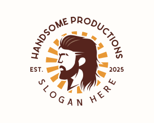 Man Mullet Haircut logo
