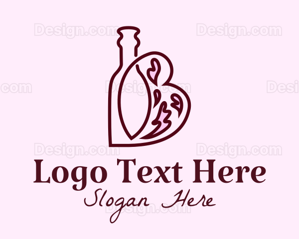 Heart Liquid Bottle Logo