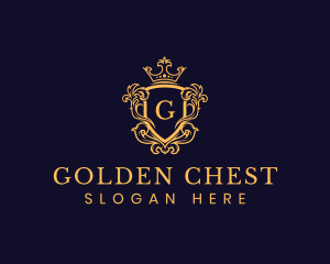 Ornate Royal Crown Shield logo design