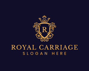 Ornate Royal Crown Shield logo design