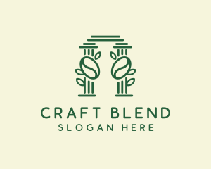 Natural Coffee Pillar logo design