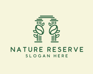 Natural Coffee Pillar logo design