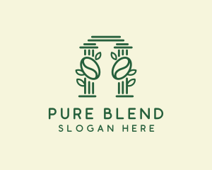 Natural Coffee Pillar logo design