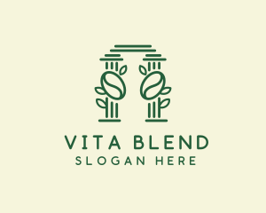 Natural Coffee Pillar logo design