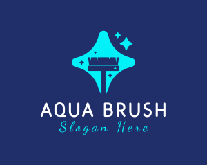 Broom Sparkle Clean logo design