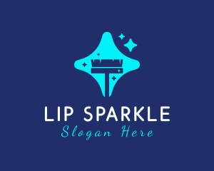 Broom Sparkle Clean logo design