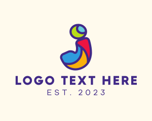 Colorful Glass Letter J logo