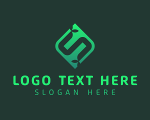 Geometric Leaf Letter S logo