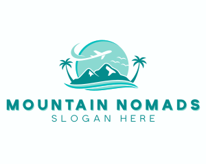 Mountain Airplane Travel logo design