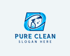 Spray Bottle Disinfection logo design