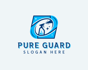 Spray Bottle Disinfection logo design