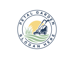 Grass Cutting Lawn Mower logo design