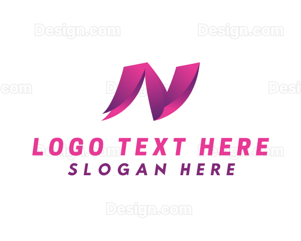 Gradient Courier Letter N Logo