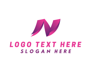 Gradient Courier Letter N logo